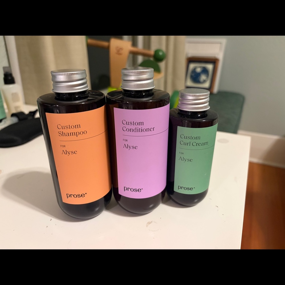 Prose Shampoo, Conditioner, and Curl Cream